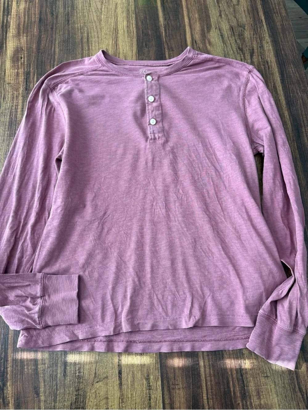 J. Crew Long-Sleeve Henley in Dusty Mauve